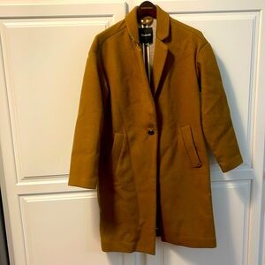 Madewell full length lined coat small dark tan warm  never worn $50